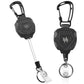 2Pcs Retractable Keychain ID Holder Heavy Duty Carabiner Badge Holder