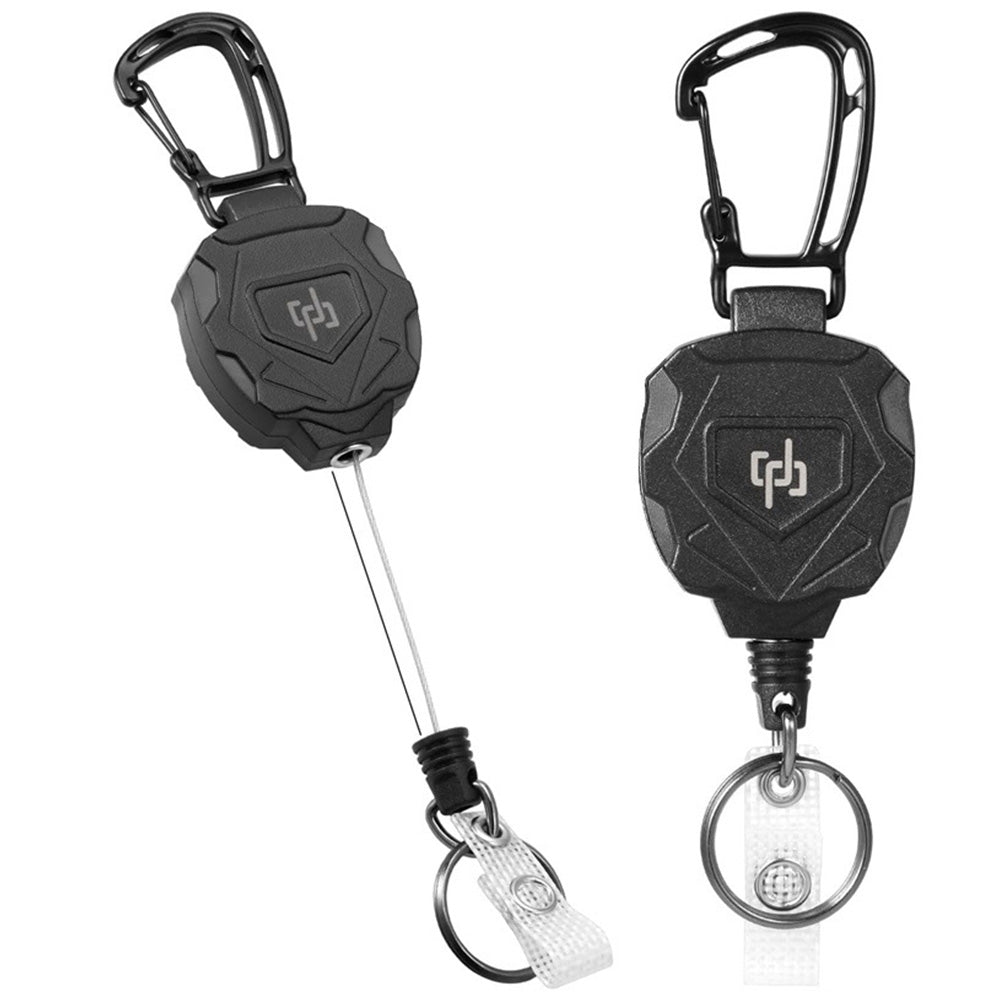 2Pcs Retractable Keychain ID Holder Heavy Duty Carabiner Badge Holder