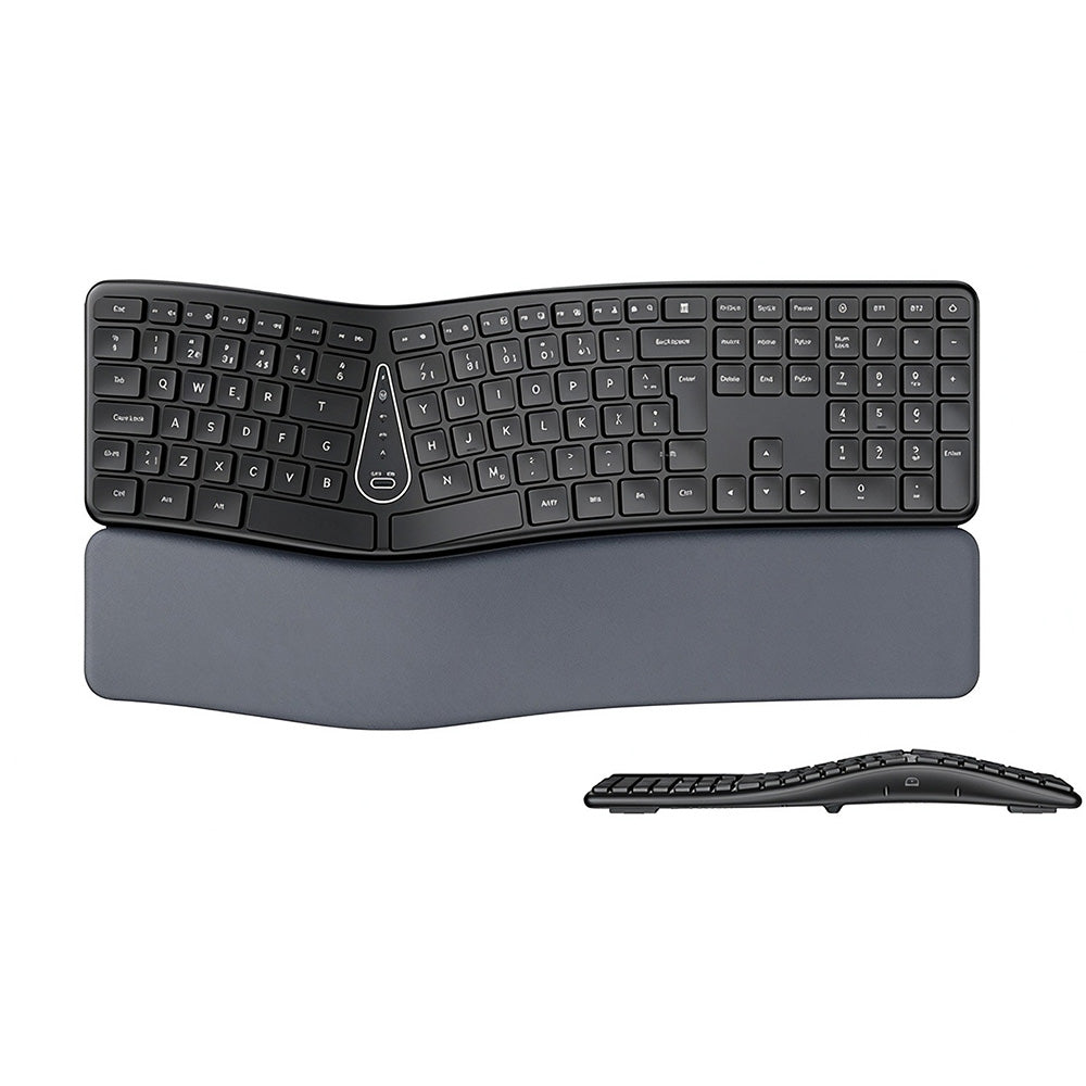 111-Key Rechargeable Dual-Mode Bluetooth Keyboard with Memory-Foam Wrist Rest
