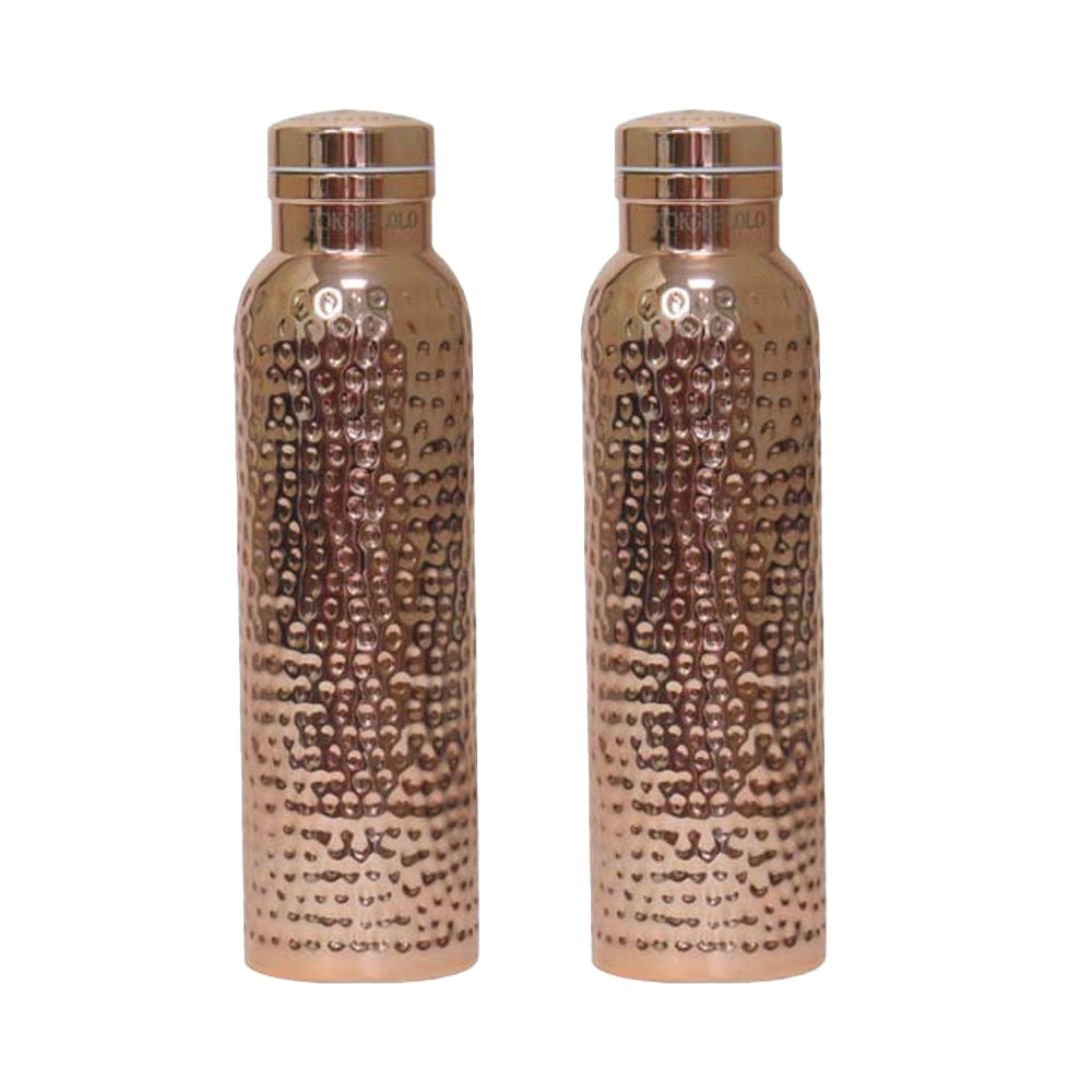 2Pcs 620ml Hammered Drink Bottle for Health