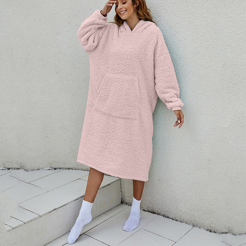 Reversible Faux Shearling Hooded Blanket