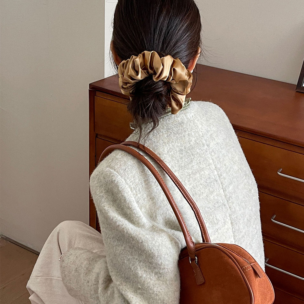6Pcs Satin Scrunchies for Women Large Hair Scrunchy Thick Elastic Hair Ties Hair Bands Ponytail Holders
