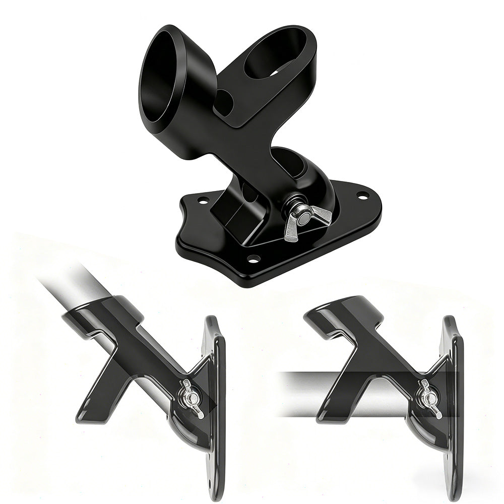 Dual Hole 45 and 90 Degree Adjustable Aluminum Flag Pole Wall Mount Holder