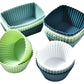 24-Pack Silicone Cupcake Baking Cups Mixed Colors & 3 Shapes