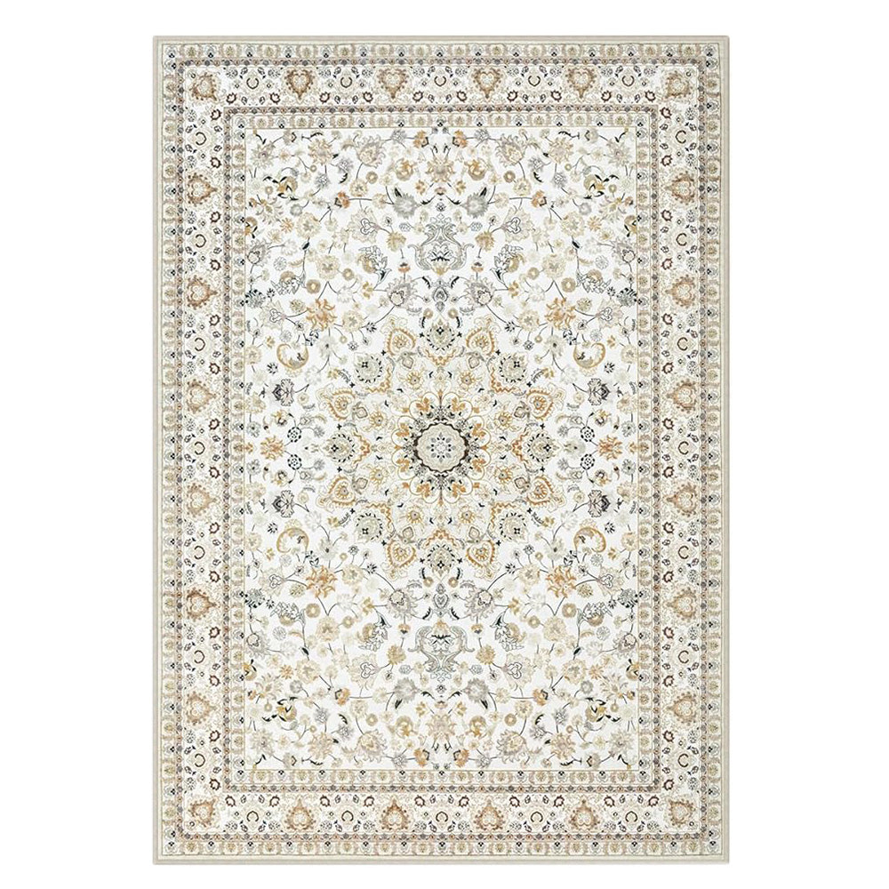 Large Floor Rug Crystal Velvet Vintage Boho Non-Slip Carpet for Bedroom Dining Room