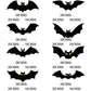 144Pcs 3D Black Bat With Glow Eyes Halloween Decorative Bats Wall Stickers