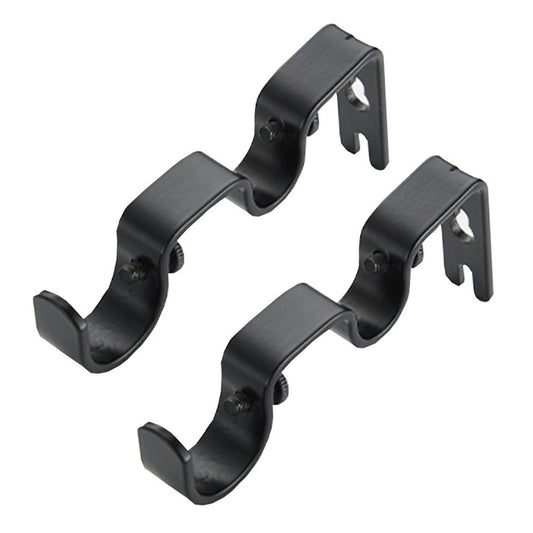 2 Pack Retro Double Curtain Rod Bracket Strong Wall Mount for 1.8cm 2.6cm Rods