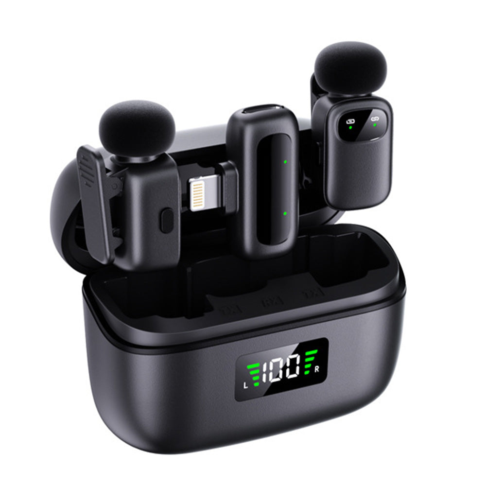 Mini Wireless Lavalier Microphone with Charging Case and AI Noise Reduction