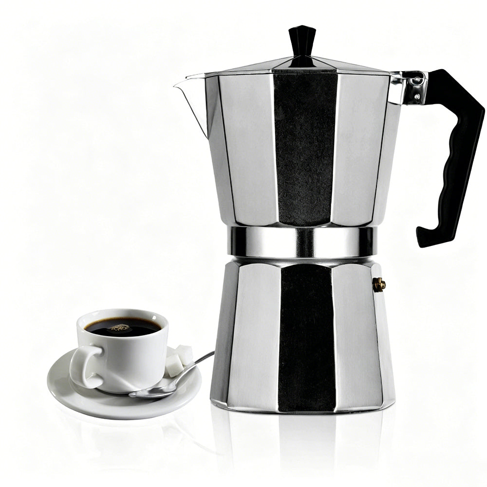 Moka Pot 450ml 9 Cup Aluminum Octagonal Stovetop Coffee Maker