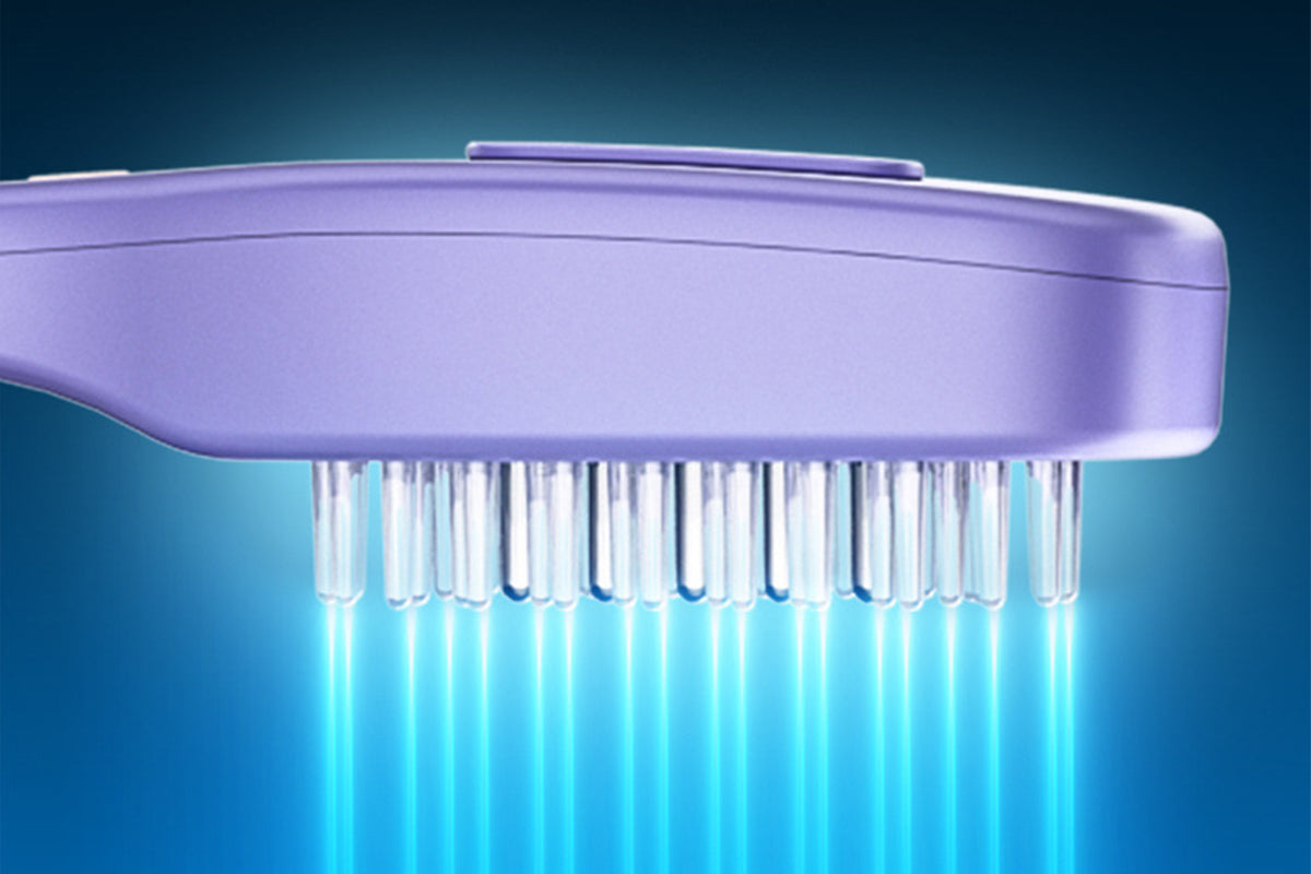 Scalp Massage Comb with Red and Blue Light
