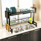 Over The Sink Dish Drying Rack Adjustable Large Capacity Stainless Steel Drainer with Cutlery Utensil Holders