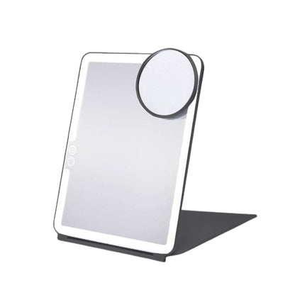 USB Rechargeable Folding Lighted Makeup Mirror with 3 Colors Light Modes