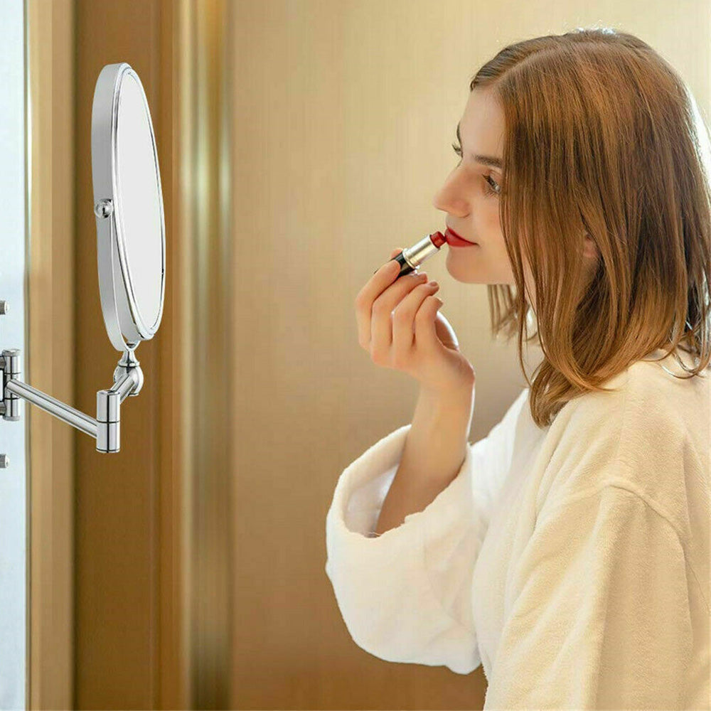 Extendable Wall-Mounted Makeup Mirror 3X Magnifier Double-Sided Bathroom Mirror