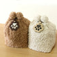 5Pcs Pet Fur Keepsake Leather Pouch with Paw Print Key Ring