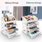 2Pcs Clear 3 Tiers Cosmetic Storage Drawers