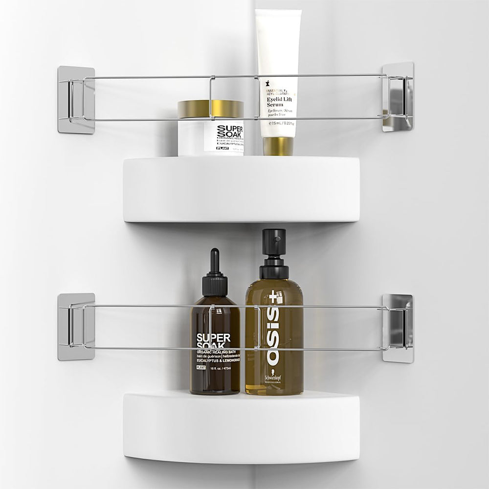 2Pcs Extendable RV Shower Corner Storage Bar