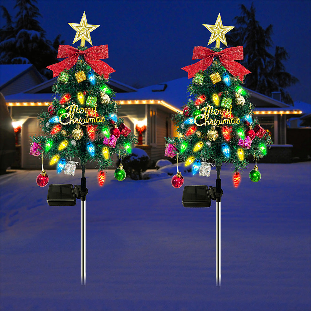 Christmas Tree Outdoor Solar Waterproof Lights for Yard Garden Lawn Decoration