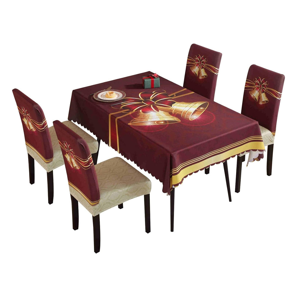 Christmas Tablecloth with 4 Chair Cover-Christmas bell