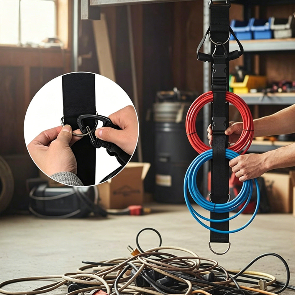 1 Pack Extension Cord Organiser Hanger with 5 Detachable Buckles