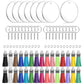 120 Piece Clear Acrylic Blank Keychain Pendant DIY Craft Set