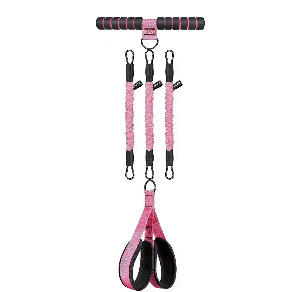 Pedal Resistance Band with Handle Adjustable Puller Exercise Bands for Home Gym Office