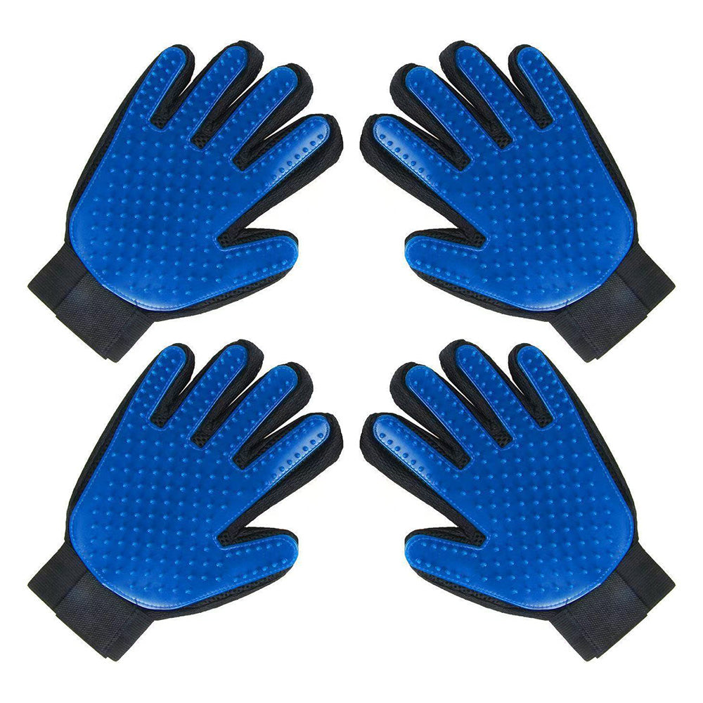 2X1 Pair Pet Grooming Gloves for Cats and Dogs Hair Removal and Massage
