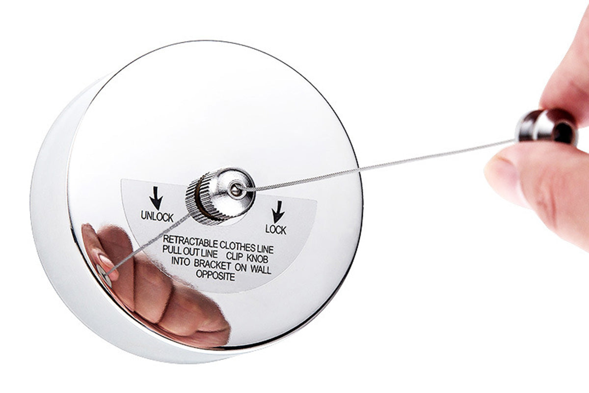 9 Feet Stainless Steel Retractable Clothesline for Indoor Bathroom Drying