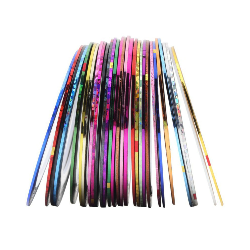 30 Rolls Nail Striping Tape for DIY Nail Decor Nail Art Lines for Home and Salon