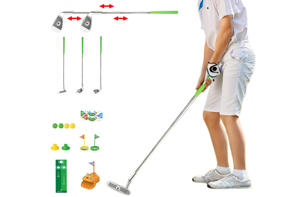 Toy Golf Set with Tiger Automatic Ball Returner Golf Clubs Putter Mat for Indoor Outdoor Play