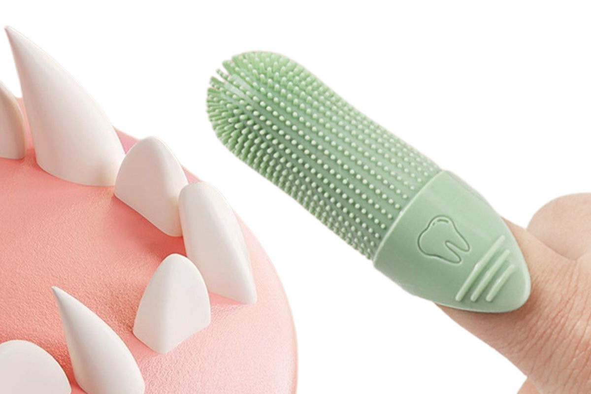 Silicone Pet Finger Toothbrush for Cats Dogs Daily Teeth Cleaning