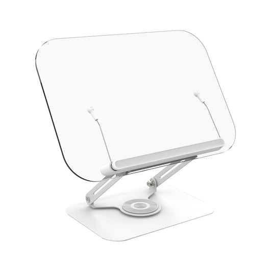 Adjustable Book Stand for Reading with 360 Degree Rotating Base and Page Clips