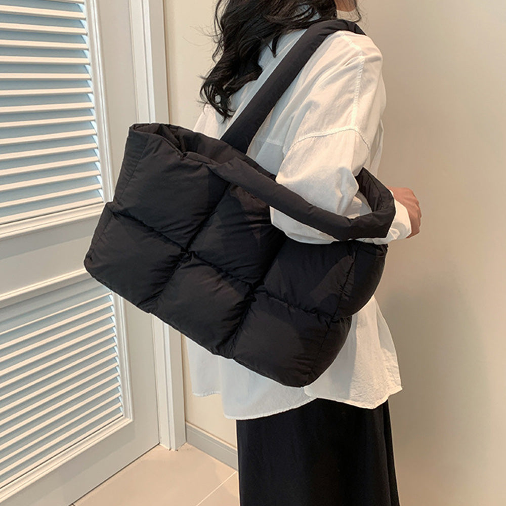 Puffer Tote Bag Large Quilted Puffy Handbag Lightweight Satchel Purse