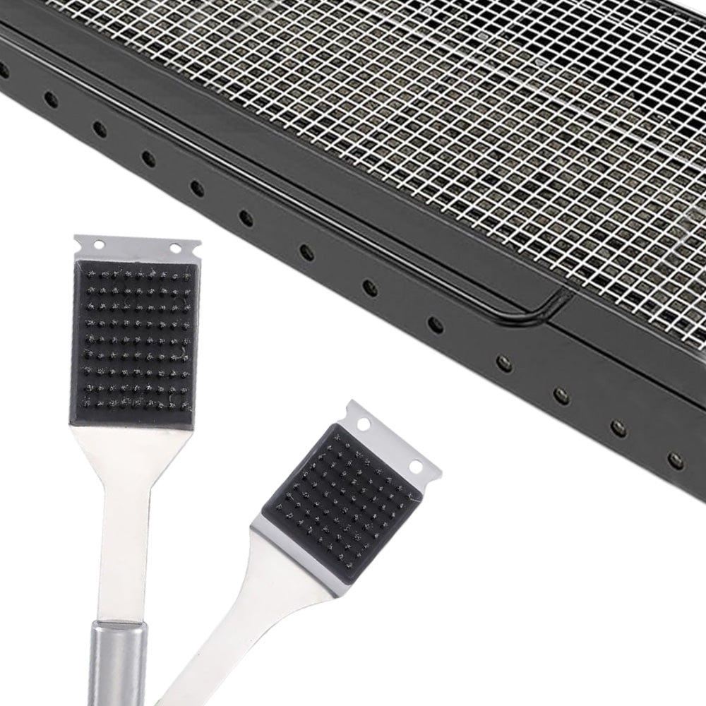 2 Pack BBQ Grill Brush Set Stainless Steel Wire Brushes in 41.9cm and 35.6cm for Outdoor Grilling