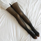 Thick Translucent Tights Stockings Warm Fleece Lined High Waist Leggings for Winter