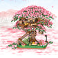 Cherry Blossom Tree Building Blocks Set Toys