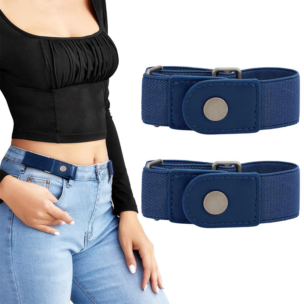 Elastic Belt Side Buckle for Jeans Pants Unisex Adults Adjustable Waistband Stretch