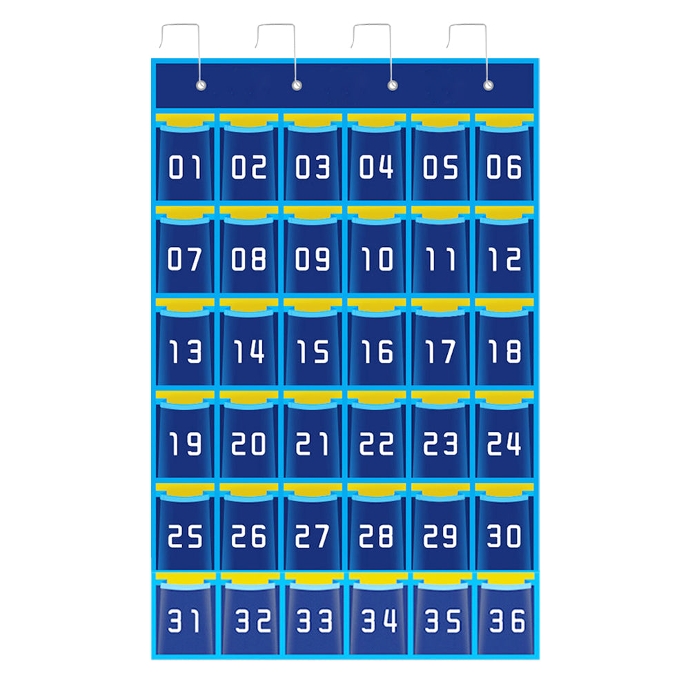 Numbered Classroom Sundries Closet Pocket Chart for Cell Phones Holder