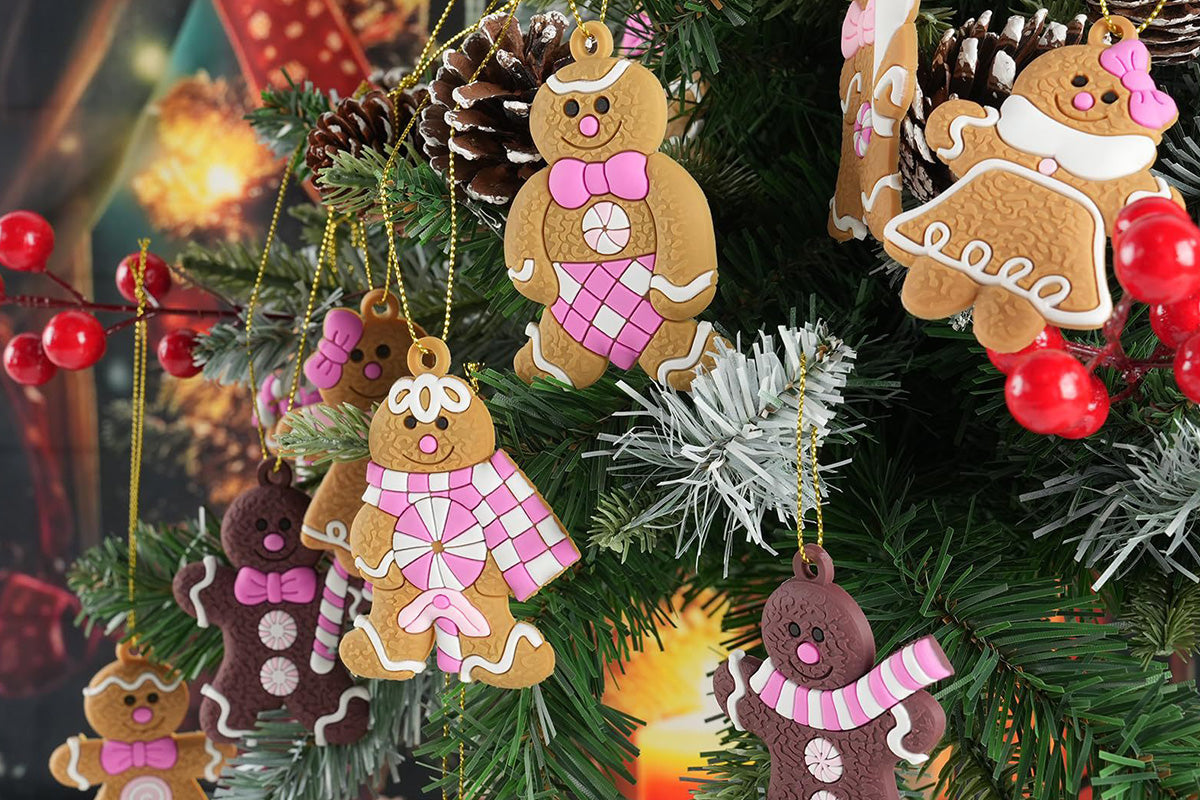 12PCS Gingerbread Man Christmas Decoration For Tree Hanging Pendant For Christmas Tree
