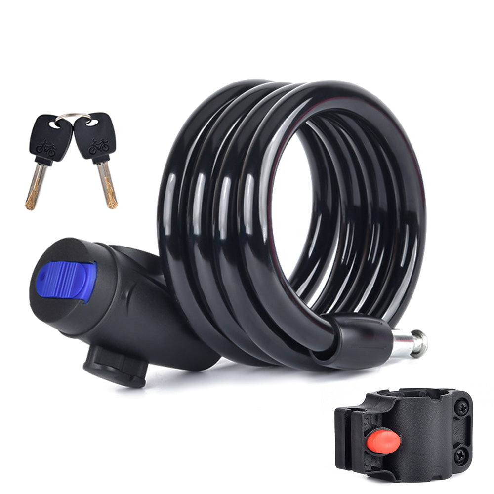 Anti-theft Security Bike Cable Lock Bicycle Lock With Bracket And 2pcs Keys