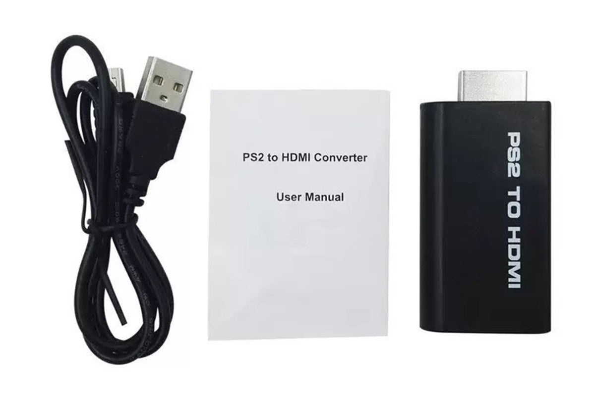 PS2 To HDMI Converter Adapter With USB Power Cable Supports All PS2 Display Modes