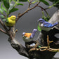 2Pcs Fairy Garden Miniature Mini Birds with Nest Figurines