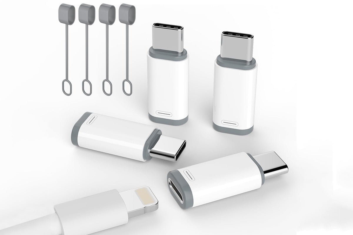 4Pcs Lightning to USB C Data Transfer Adapter for iPhone 15 16 Samsung S24
