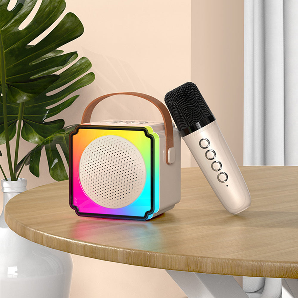 2Pcs Portable Mini Karaoke Machine Bluetooth Speaker with 2 Wireless Microphones
