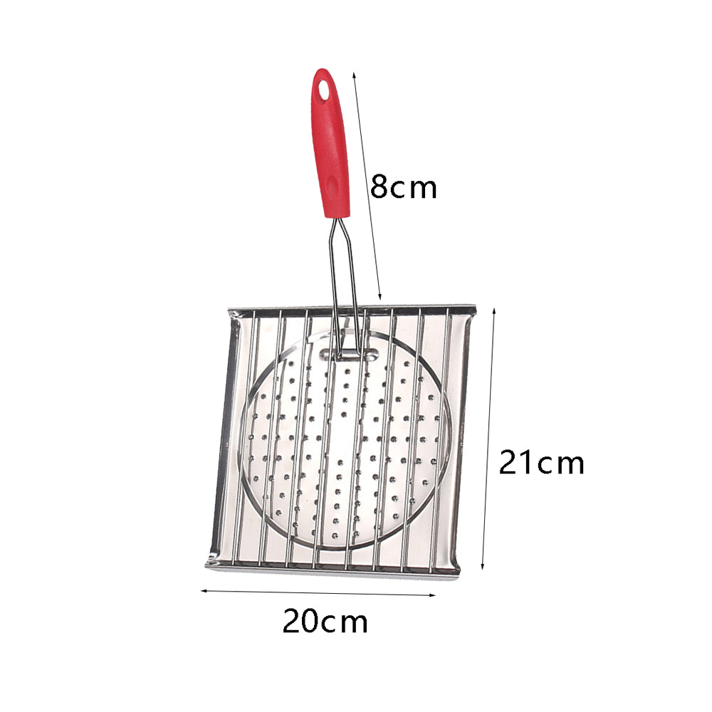2Pcs 21x20 cm Folding Stainless Steel Grilling Basket Bread Toaster with Removable Handle