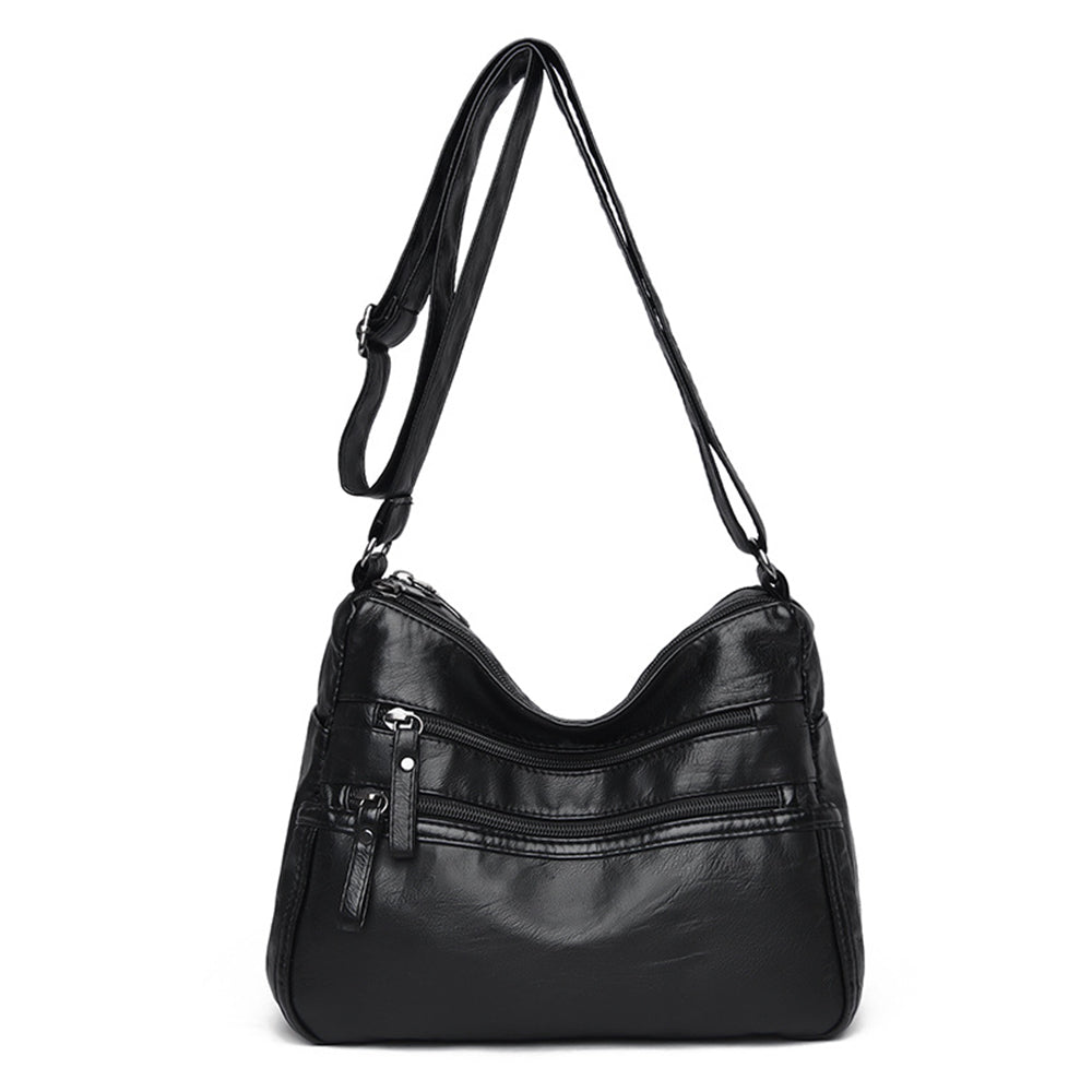 Two-Layer PU Leather Crossbody Bag for Women