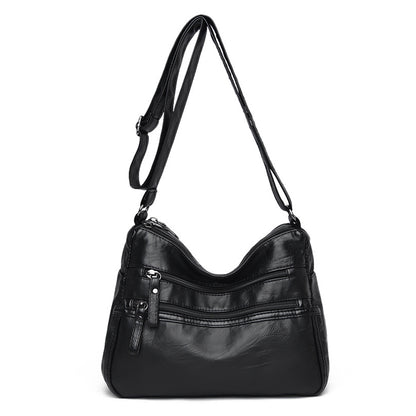 Two-Layer PU Leather Crossbody Bag for Women