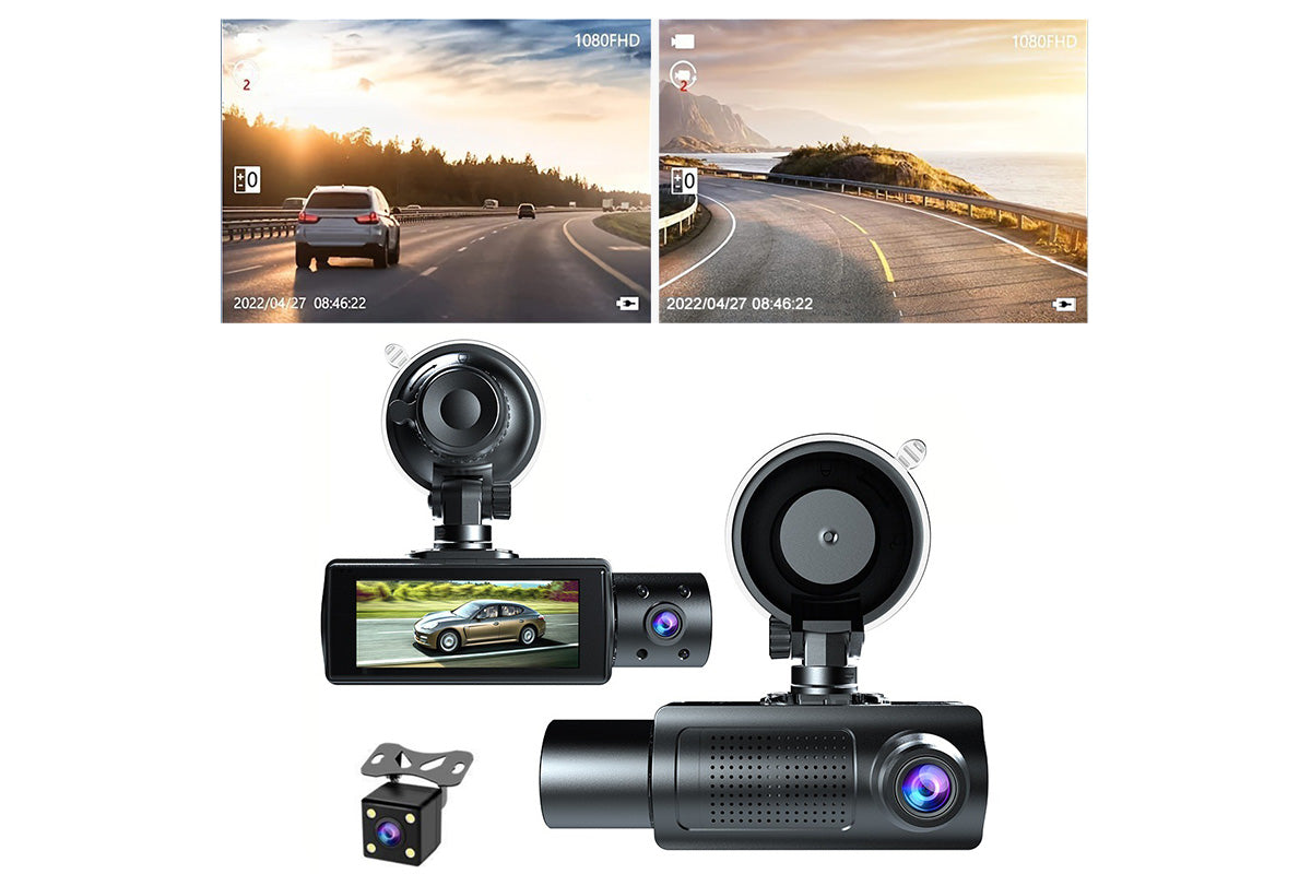 Dash Cam with WiFi Front Rear Interior Recording Night Vision
