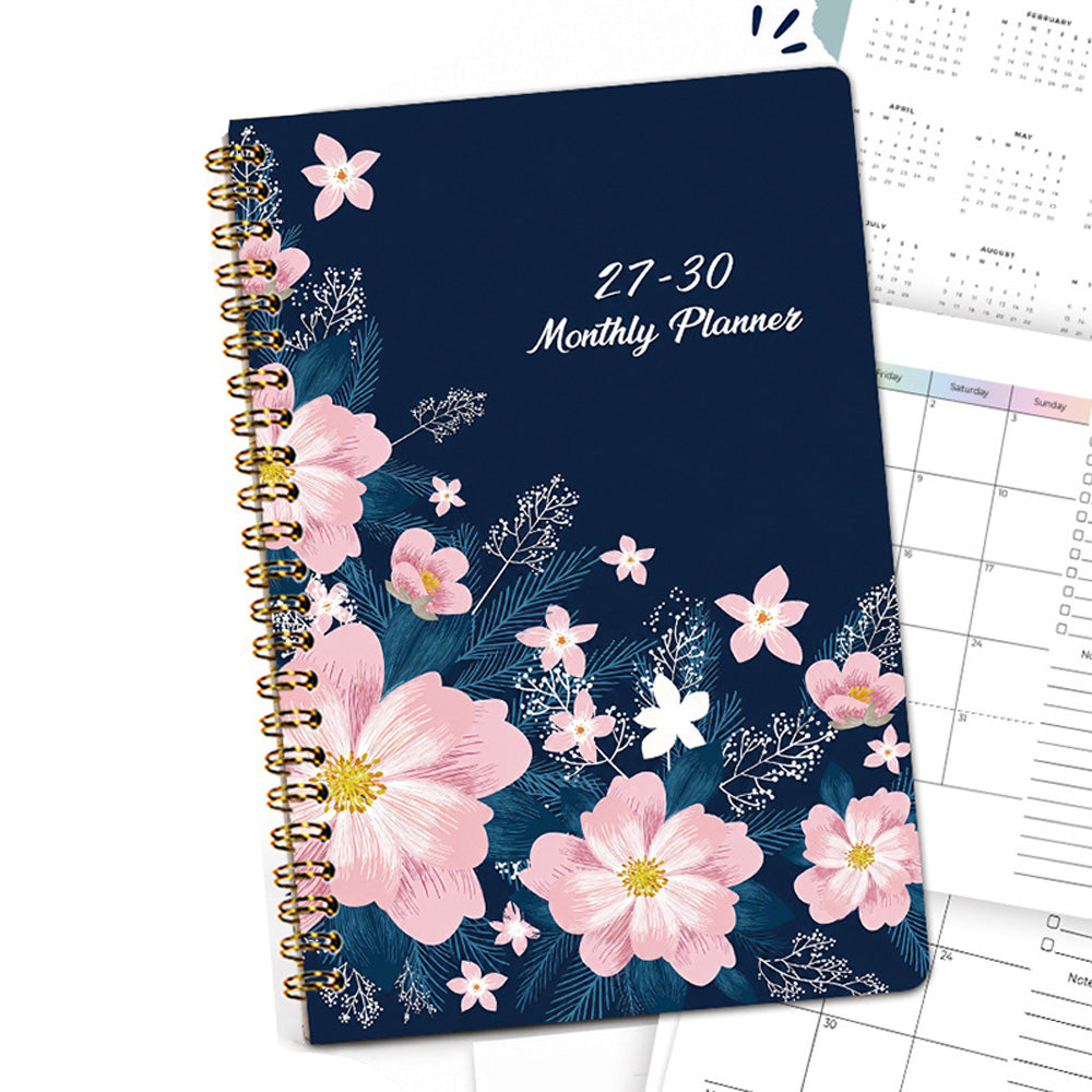 2027 to 2030 Four Year A5 Spiral Monthly Goal Planner Notebook