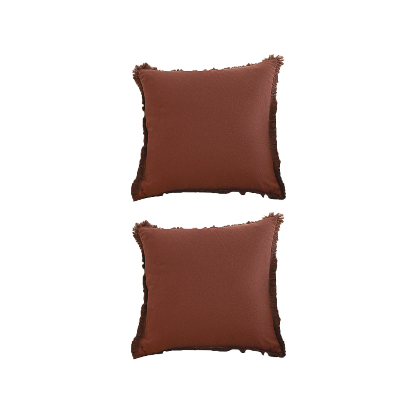 2Pcs 45x45cm Tassel Trim Throw Pillow Cover
