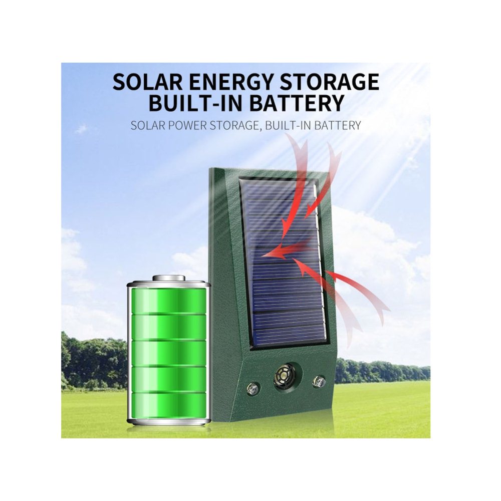 Solar Ultrasonic LED Animal Repeller for Outdoor